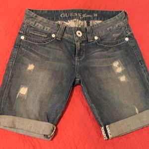 Low waisted denim Bermuda shorts by guess